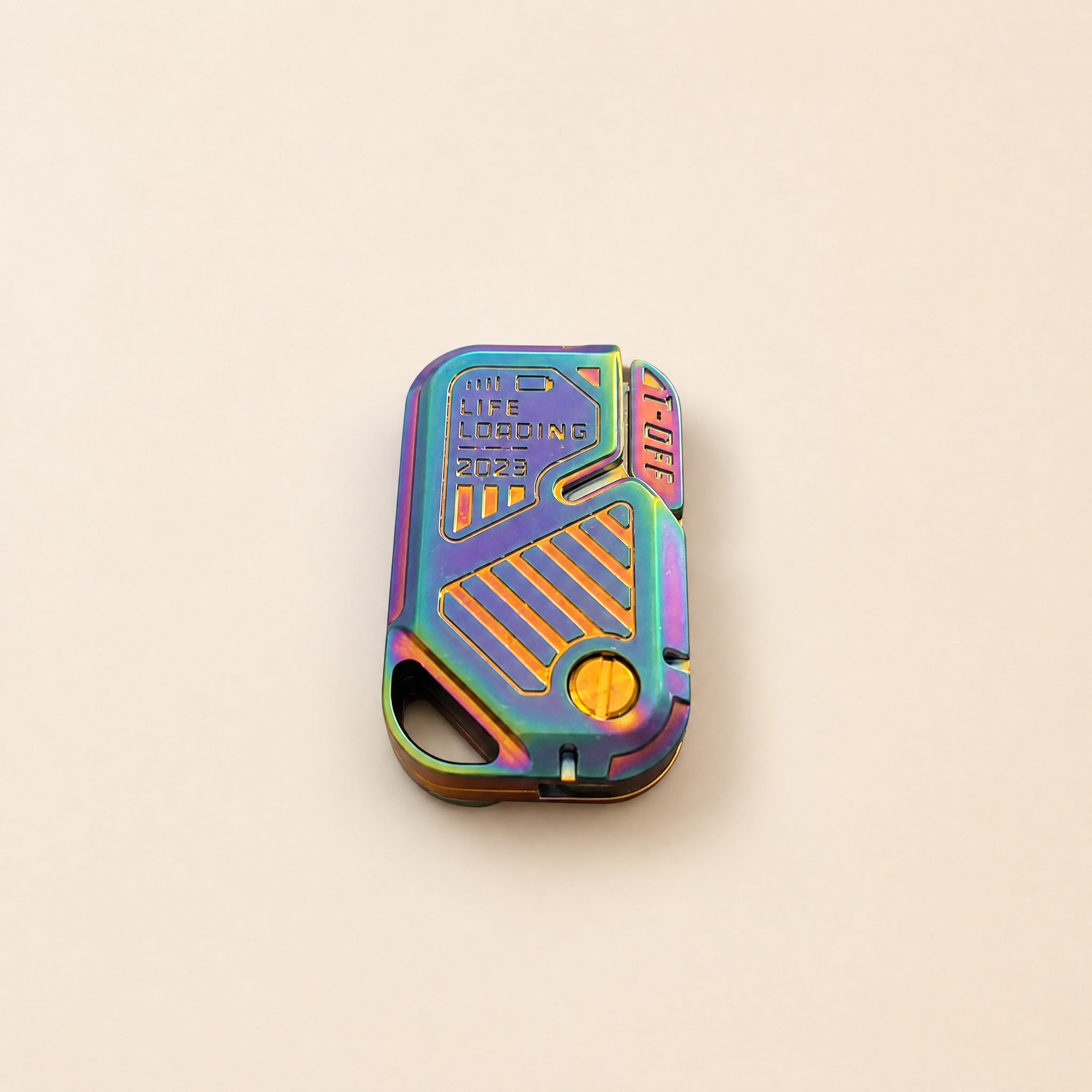Titanium EDC Fidget Slider – Oil Slick Anodized Pocket Fidget Toy