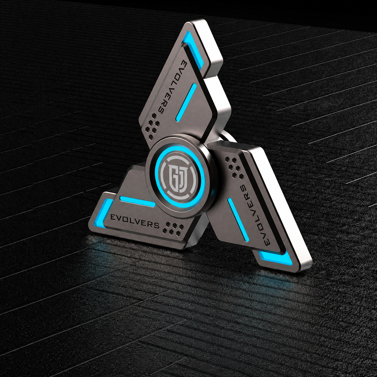 EVOLVERS Metal Fidget Spinner – Tri-Arm EDC, Glow-in-the-Dark, 120g
