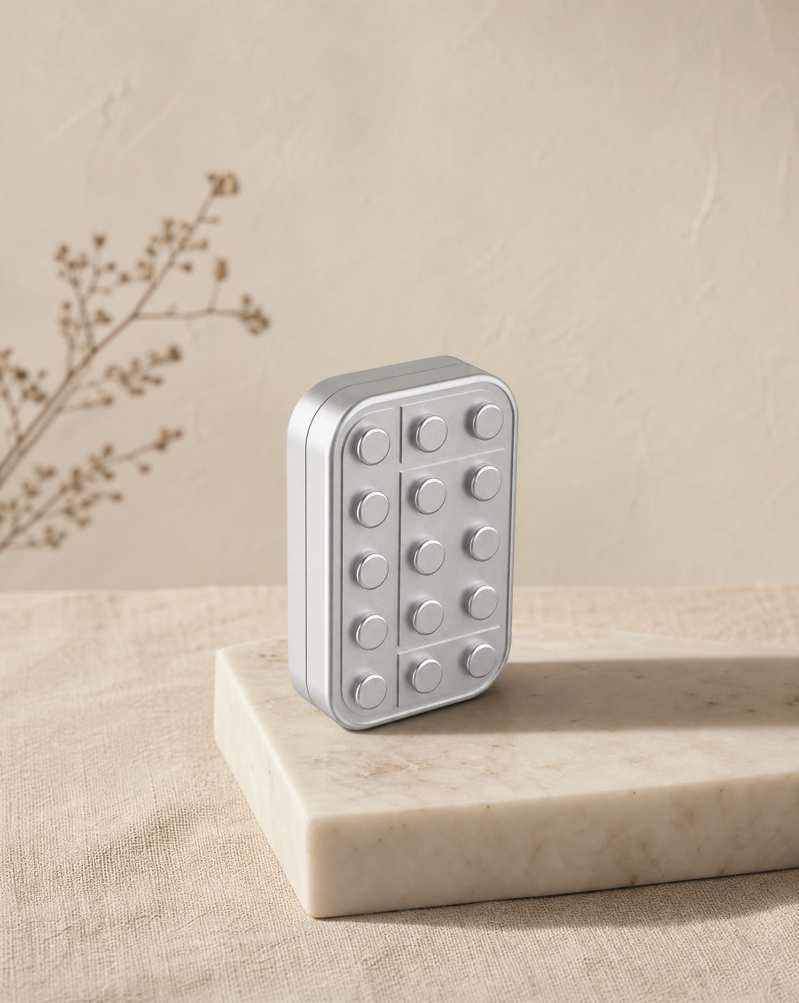 Magnetic Fidget Slider – Brick-Shaped Metal EDC, Smooth Glide, 74g