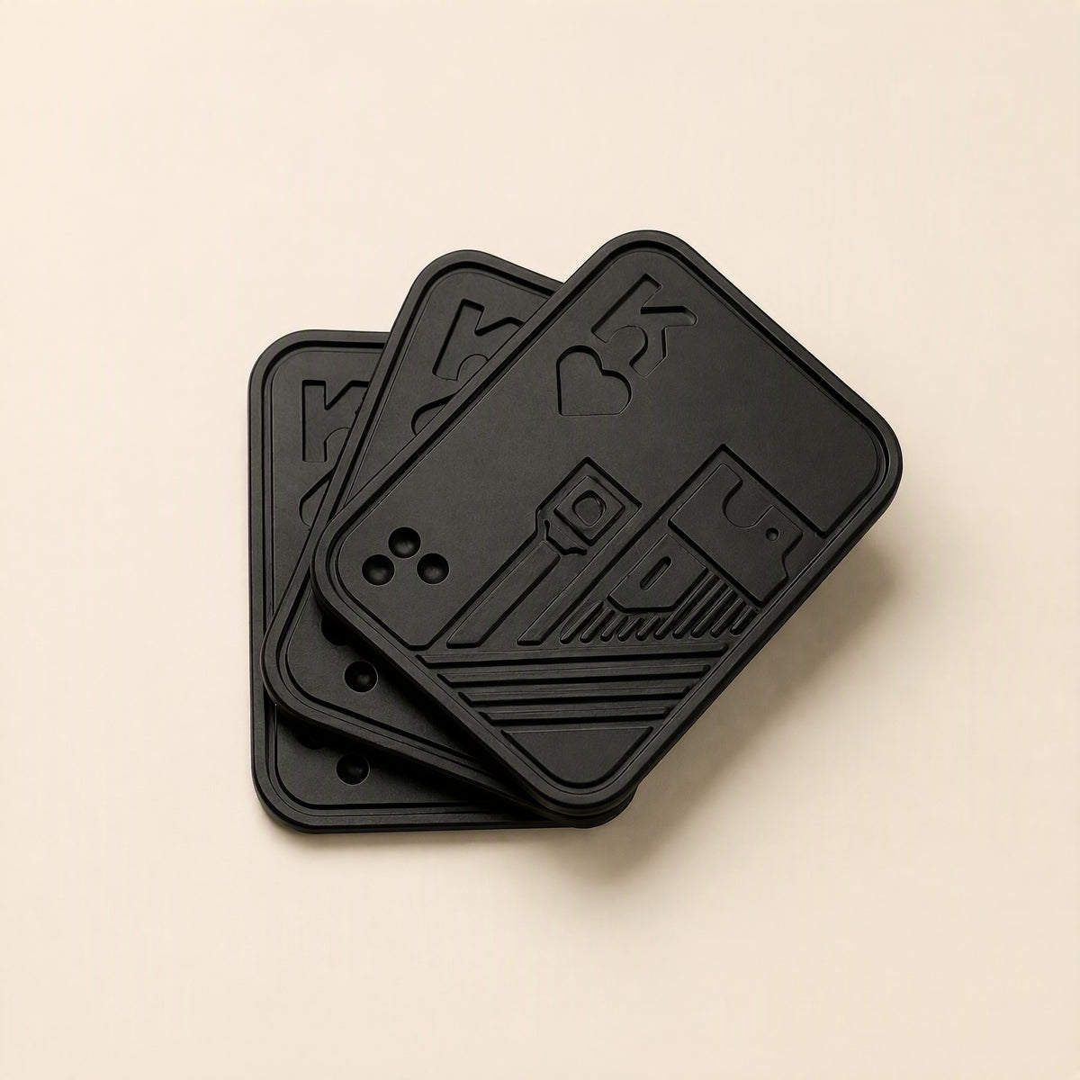 King of Hearts metal fidget slider 3 layers black