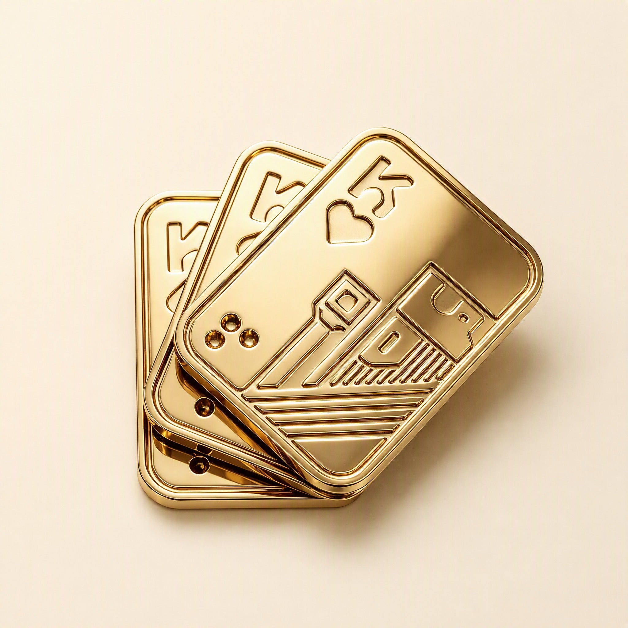 King of Hearts metal fidget slider 3 layers gold