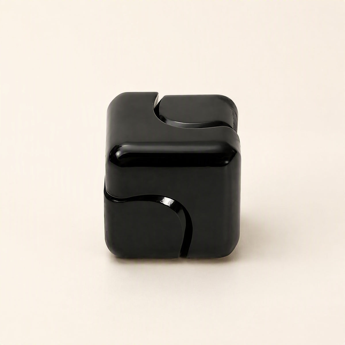 Metal fidget cube interlocking solid black