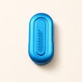 Capsule fidget slider blue pill-shaped metal EDC