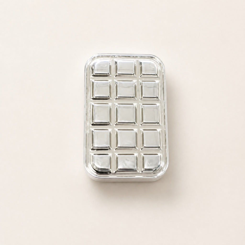 Bright Silver metal fidget slider grid bar