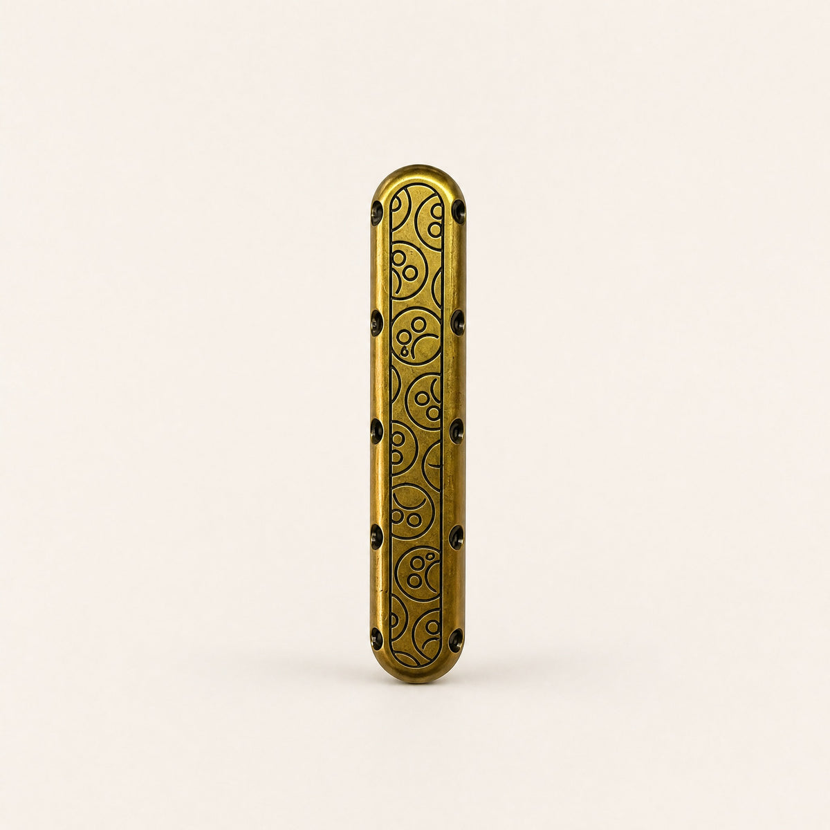 Pill fidget bar antique bronze metal EDC keychain