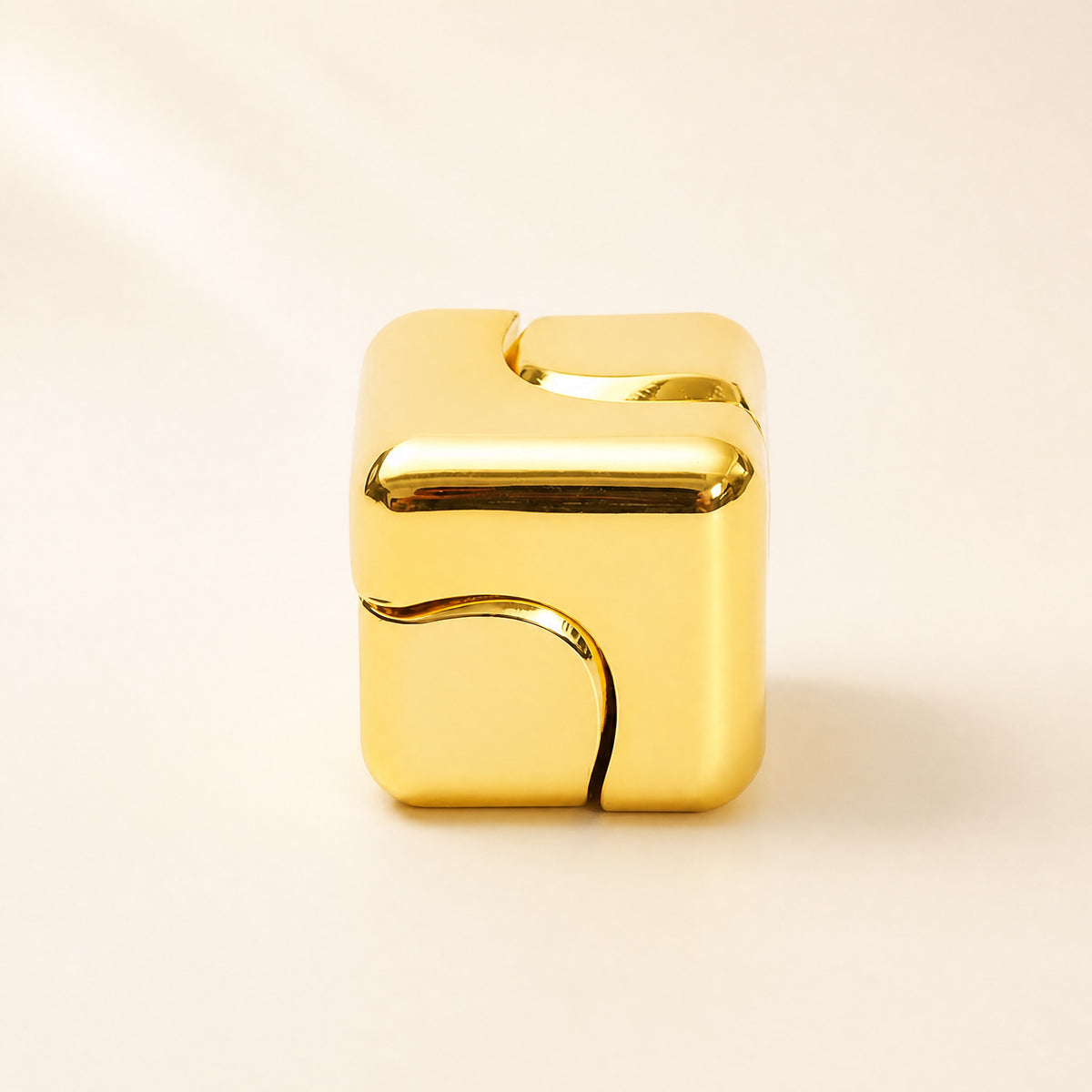Metal fidget cube interlocking solid gold