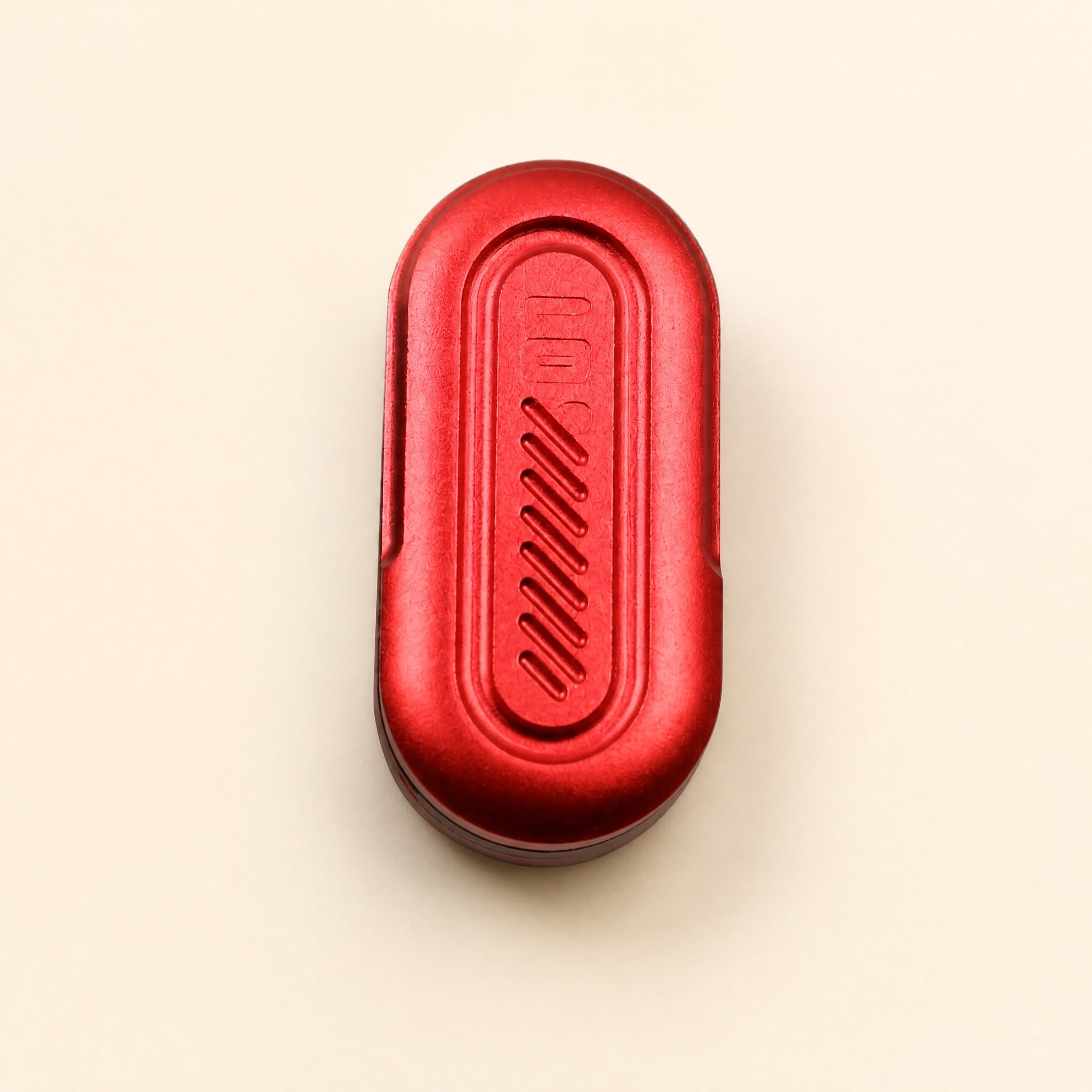 Capsule fidget slider red pill-shaped metal EDC