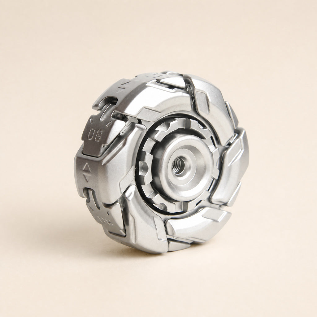 Spinning battle top silver armored EDC