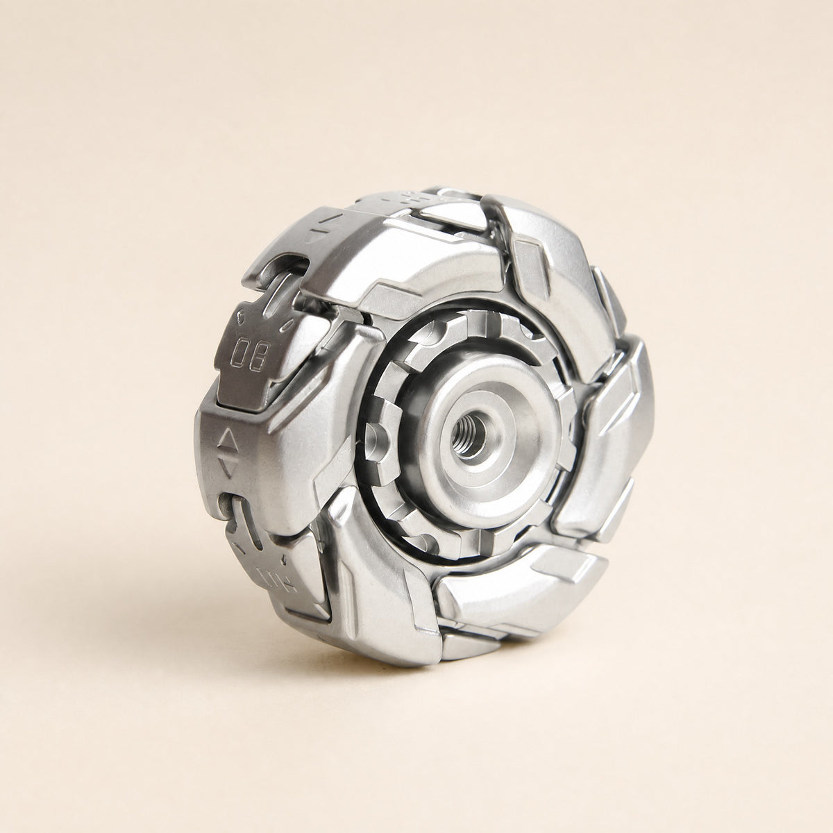 Spinning battle top silver armored EDC